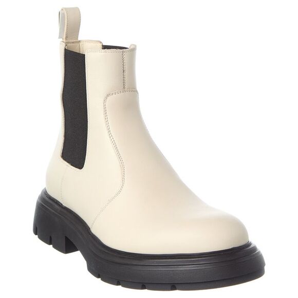 Ferragamo Dollie Leather Bootie, White - Picture 1 of 5